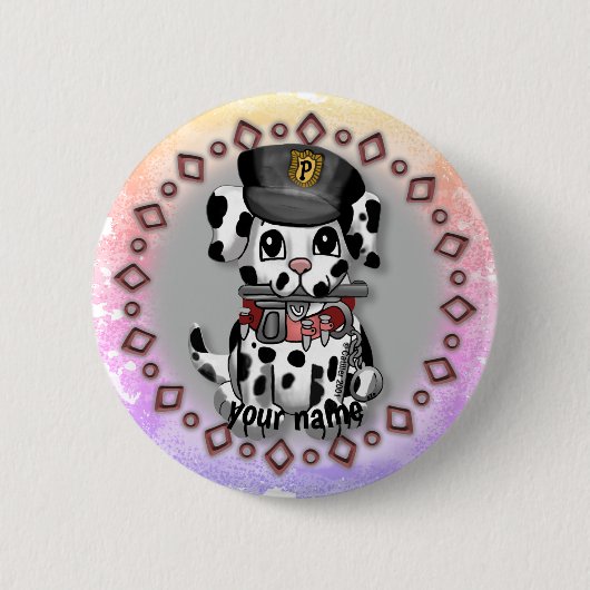 Gefleckter Polizeihund-Button  Button (Vorderseite)