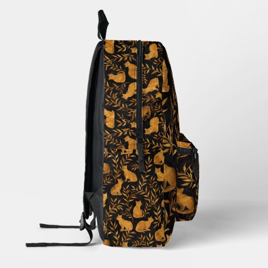 Geflecktes Golden Cat Pattern Bedruckter Rucksack (Links)