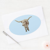 Geflecktes Longhorn-Rind Ovaler Aufkleber (Umschlag)