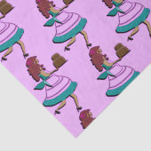 Geflecktes Muster Vintager Kuchendame in Kleidung Seidenpapier (Detail)