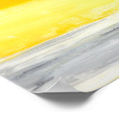 'Geflochtene' Abstrakte Kunst in Grau und Gelb Poster (Ecke)