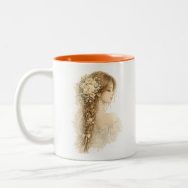 Geflochtene Boho-Mädchen-Blumen-Tasse Zweifarbige Tasse