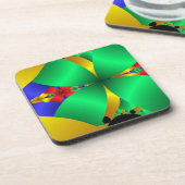 Geflochtene grüne Kegel mit Gold Getränkeuntersetzer (Linke Seite)