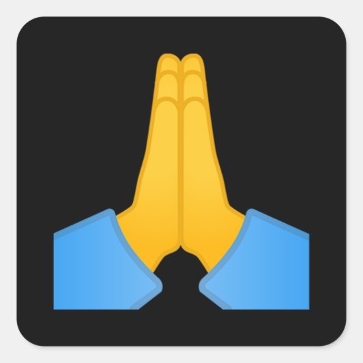 Geflochtene Hände Emoji Quadratischer Aufkleber (Vorderseite)