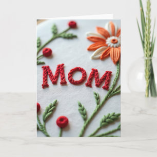 Geflochtene Mutter Blumen-Textilkarte Karte
