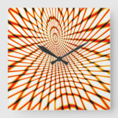 geflochtene orangefarbene Linien bilden einen gesu Quadratische Wanduhr (Vorderseite)