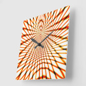 geflochtene orangefarbene Linien bilden einen gesu Quadratische Wanduhr (Winkel)