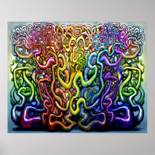 geflochtene Rainbow-Farben Poster