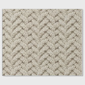 Geflochtene Stricktextur – Warmbeige (2) Geschenkpapier (Flach)