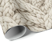 Geflochtene Stricktextur – Warmbeige (2) Geschenkpapier (Rolleneckpunkt)