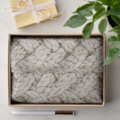 Geflochtene Stricktextur – Warmbeige (2) Seidenpapier (Geschenk)