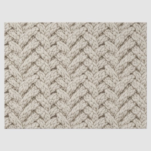Geflochtene Stricktextur – Warmbeige (2) Seidenpapier (Vorderseite)