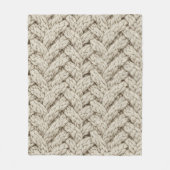 Geflochtene Stricktextur – Warmes Beige (2) Fleecedecke (Vorderseite)