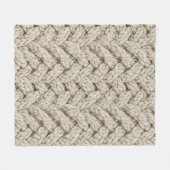 Geflochtene Stricktextur – Warmes Beige (2) Fleecedecke (Vorderseite (Horizontal))