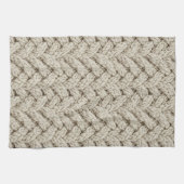 Geflochtene Stricktextur – Warmes Beige (2) Geschirrtuch (Horizontal)