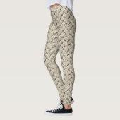 Geflochtene Stricktextur – Warmes Beige (2) Leggings (Links)