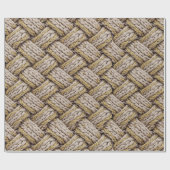 Geflochtene Stricktextur – Warmes Beige (3) Geschenkpapier (Flach)