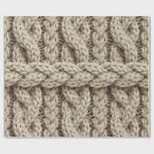 Geflochtene Stricktextur – Warmes Beige (4) Geschenkpapier (Flach)