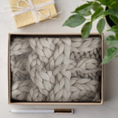 Geflochtene Stricktextur – Warmes Beige (4) Seidenpapier (Geschenk)
