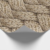 Geflochtene Stricktextur – Warmes Beige Geschenkpapier (Ecke)