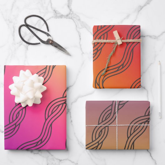 Geflochtene Wege - Nahtlose afrikanische Pfeile Geschenkpapier Set (Vorderseite)