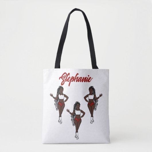 Geflochtener Tänzer personalisierte Tasche (Rot) (Vorderseite)