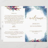 Geflochtenes, Celestial Starry Quinceañera Program (Vorne/Hinten)
