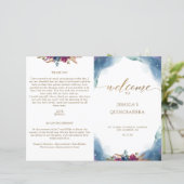 Geflochtenes, Celestial Starry Quinceañera Program (Stehend Vorderseite)