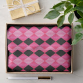 Geflochtenes Harlequin, Pink-Schwarz-GEWEBE-WRAP-P Seidenpapier (Geschenk)