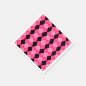 Geflochtenes Harlequin, Pink-Schwarz-PAPIER-PARTY  Serviette (Ecke)