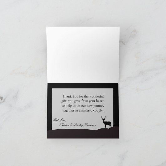 Geflockte Dankeschön an Kartenjäger Moon Deer Buck Dankeskarte (Innenseite)