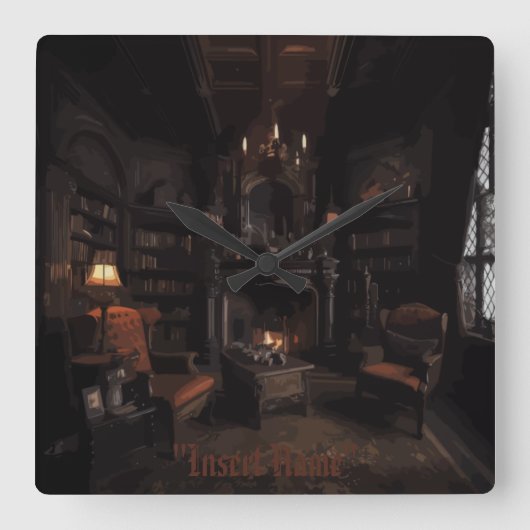 Gefluchte Mengen Quadratische Wanduhr (Vorderseite)