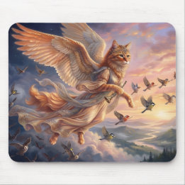 Geflückte Orange Tabby-Katze | Lustige Tierkunst Mousepad