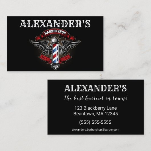 Geflügel-Barberpole personalisieren Visitenkarte (Vorne/Hinten)