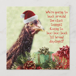 Geflügel-Bauernhof-Sankt-Huhn-WeihnachtsParty Einladung