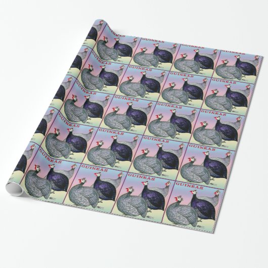 Geflügel der Guinea-drei Geschenkpapier (Ungerollt)