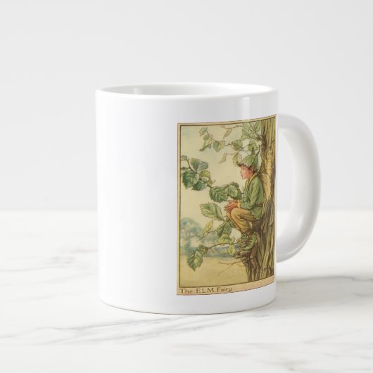 Geflügel-Elm-Fee in einem Baum Jumbo-Tasse (Vorderseite Rechts)
