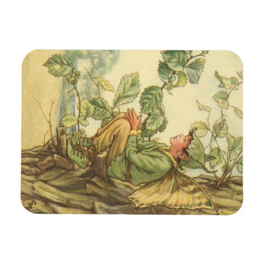 Geflügel-Elm-Fee in einem Baum Magnet (Horizontal)