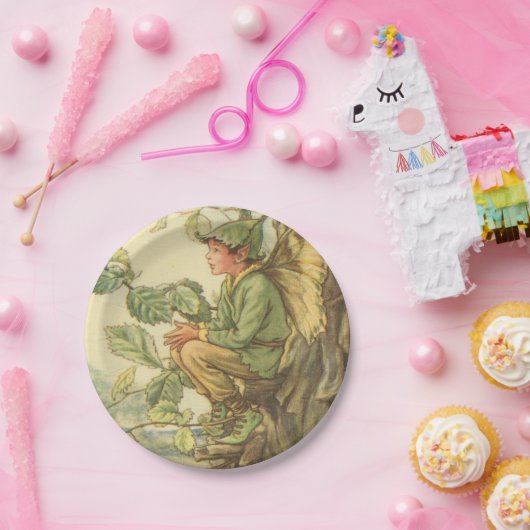 Geflügel-Elm-Fee in einem Baum Pappteller (Party)