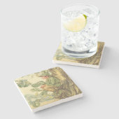 Geflügel-Elm-Fee in einem Baum Steinuntersetzer (Seitenansicht)