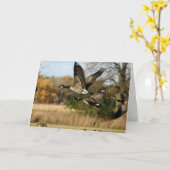 Geflügel im Flug im Herbst unverbaute Notecard Karte (Gelbe Blume)