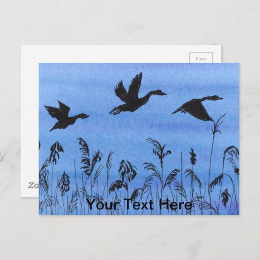 Geflügel im Flug Postkarte (Vorne/Hinten)