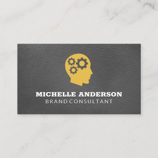 Geflügel im Kopfsymbol | Elegante Leder-Visitenkar Visitenkarte (Vorderseite)