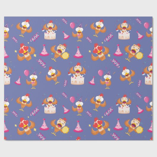 Geflügel lustig geschenkpapier (Flach)