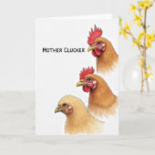 Geflügel Mutter Gacker Tag Karte (Gelbe Blume)