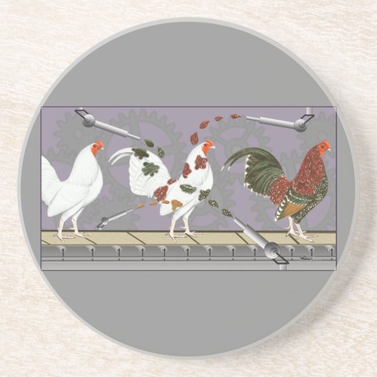 Geflügelpainter Sandstein Untersetzer (Vorne)