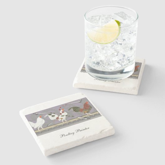 Geflügelpainter Steinuntersetzer (Seitenansicht)