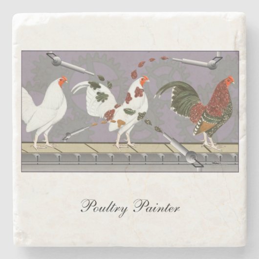 Geflügelpainter Steinuntersetzer (Vorderseite)