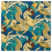 Geflügelte Hippocampus-Seepferdchen im Ozeanmuster Stoff (Muster)