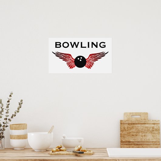 geflügelter Bowling Poster (Küche)